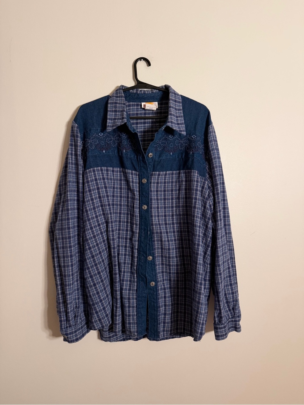 Sunny Lady Blue Plaid Button-Up Shirt
